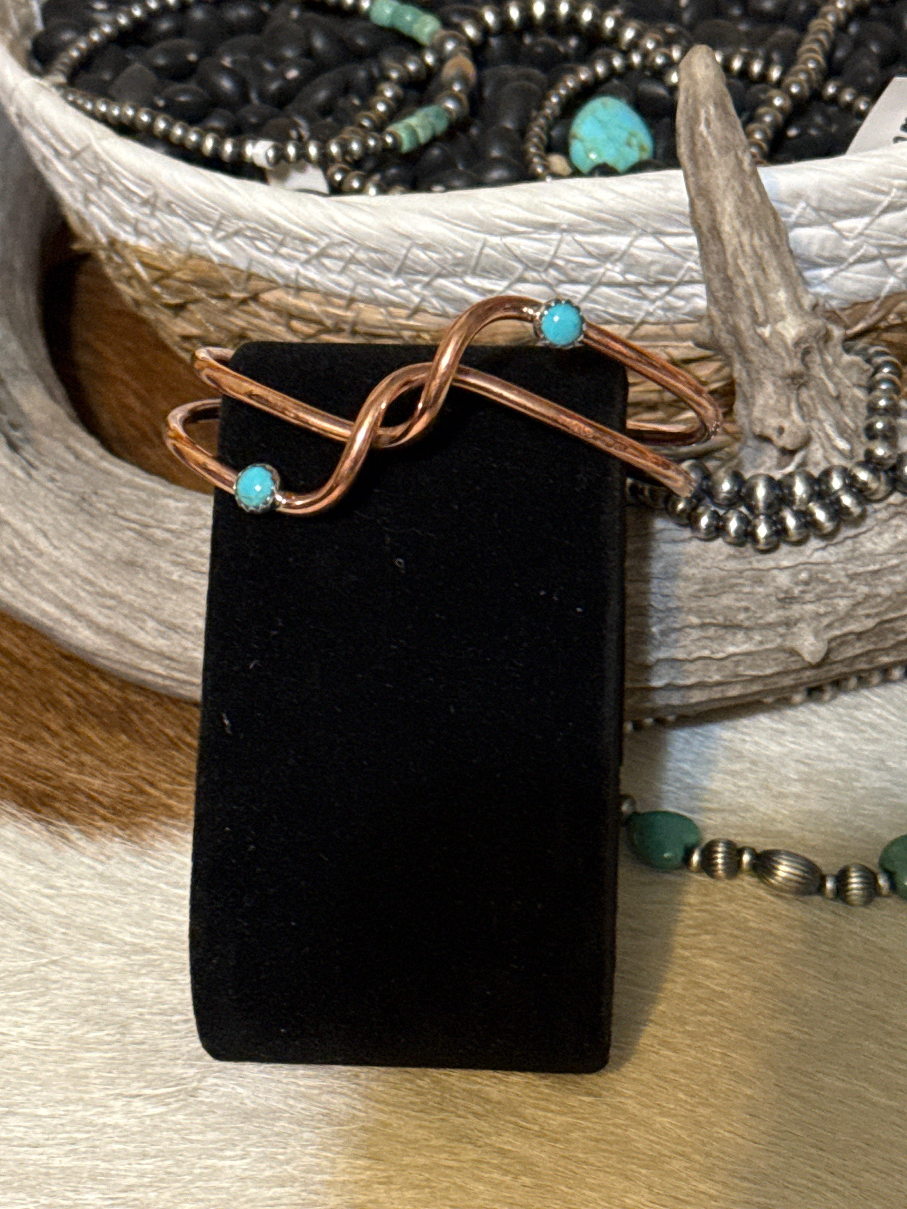 Handcrafted copper cuff by Yolanda skeets