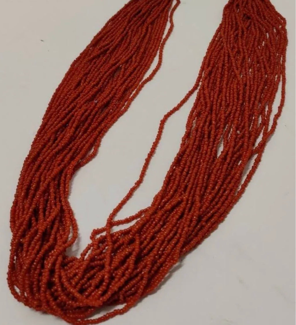 30” Coral 30 Strand Navajo Necklace