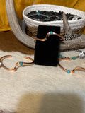 Adjustable Single Stone Native handcrafted copper cuff