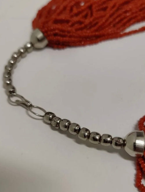 30” Coral 30 Strand Navajo Necklace